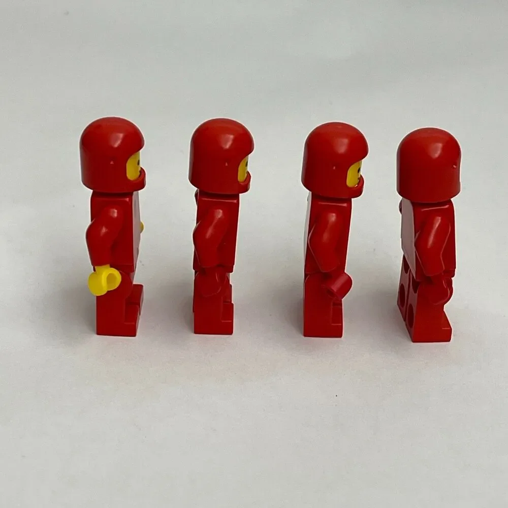 Vintage Lego Red Minifigs‎ Figures Replacement Parts Pieces Lot of 4